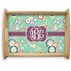 Colored Circles Natural Wooden Tray - Large (Personalized)