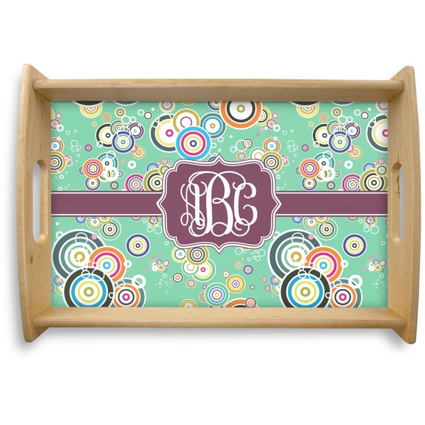 Custom Colored Circles Natural Wooden Tray - Small (Personalized)