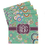 Colored Circles Absorbent Stone Coasters - Set of 4 (Personalized)