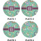 Colored Circles Set of Appetizer / Dessert Plates (Approval)