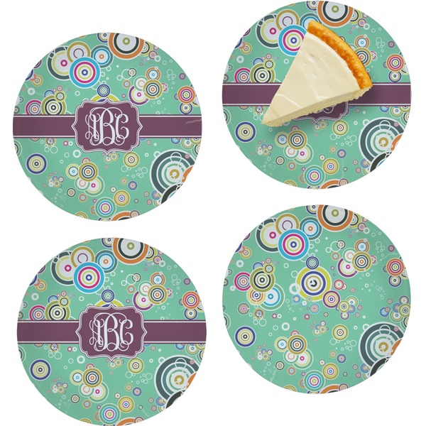 Colored Circles Set of Appetizer / Dessert Plates