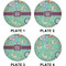 Colored Circles Set of Lunch / Dinner Plates (Approval)