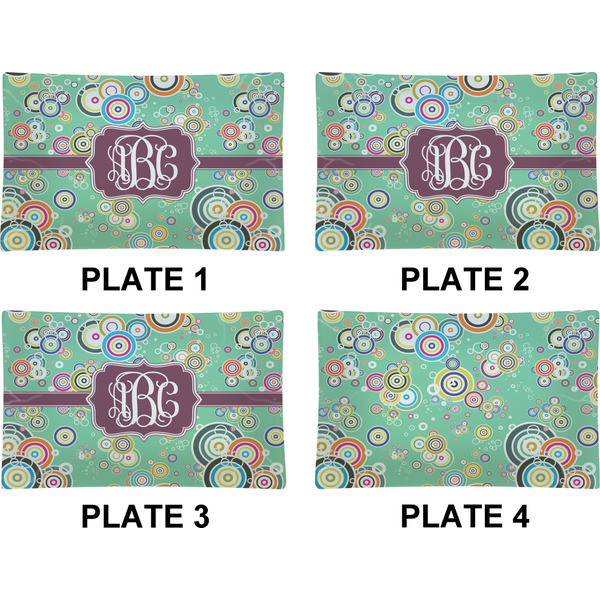 Colored Circles Set of Rectangular Dinner Plates (Approval)