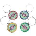 Colored Circles Wine Charms (Set of 4) (Personalized)