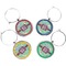 Colored Circles Set of Silver Wine Wine Charms