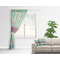 Colored Circles Sheer Curtain With Window and Rod - in Room Matching Pillow