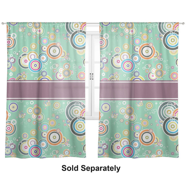 Colored Circles Sheer Curtains Double