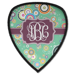 Colored Circles Iron on Shield Patch A w/ Monogram