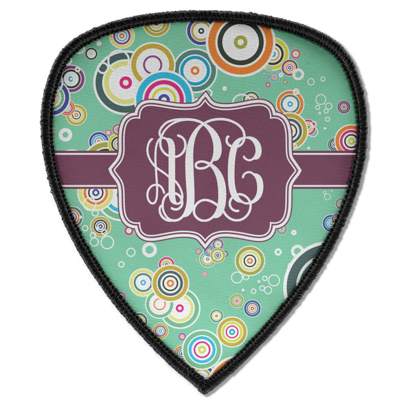 Custom Colored Circles Iron on Shield Patch A w/ Monogram