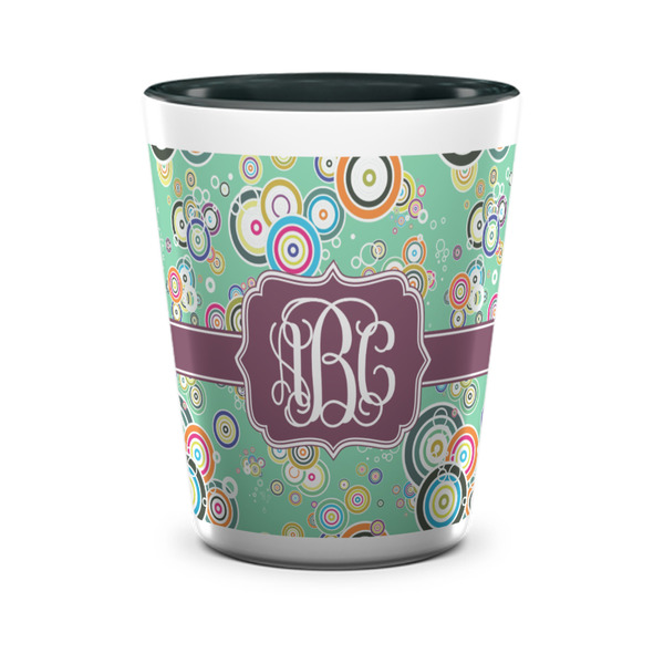 Colored Circles Shot Glass - Two Tone - FRONT