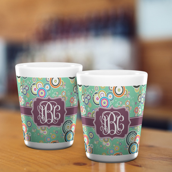 Colored Circles Shot Glass - White - LIFESTYLE