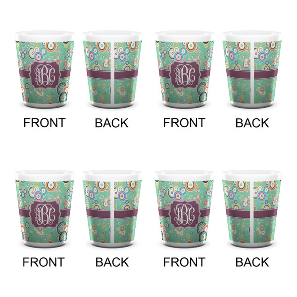 Colored Circles Shot Glass - White - Set of 4 - APPROVAL