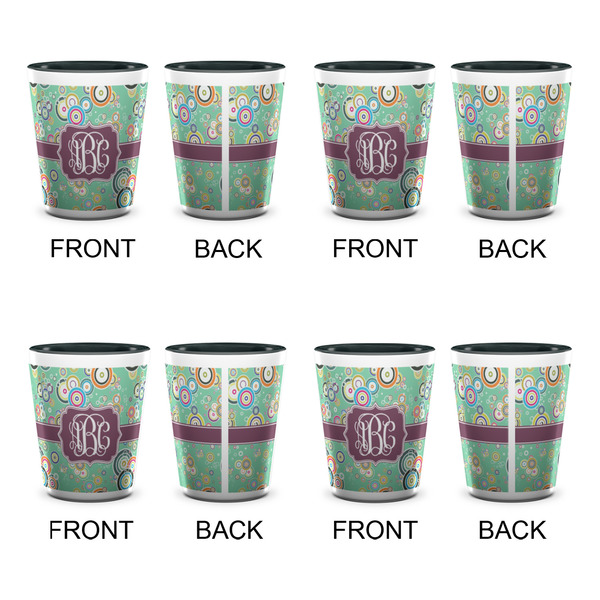 Colored Circles Shot Glassess - Two Tone - Set of 4 - APPROVAL