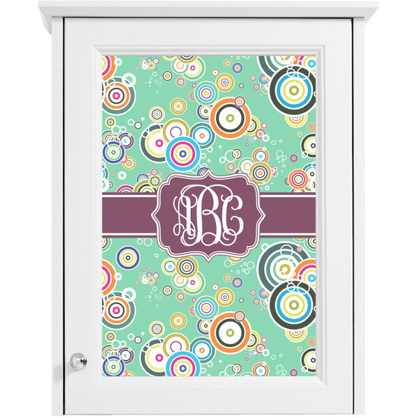 Colored Circles Single White Cabinet Decal