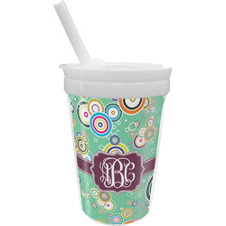 Colored Circles Sippy Cup with Straw (Personalized)