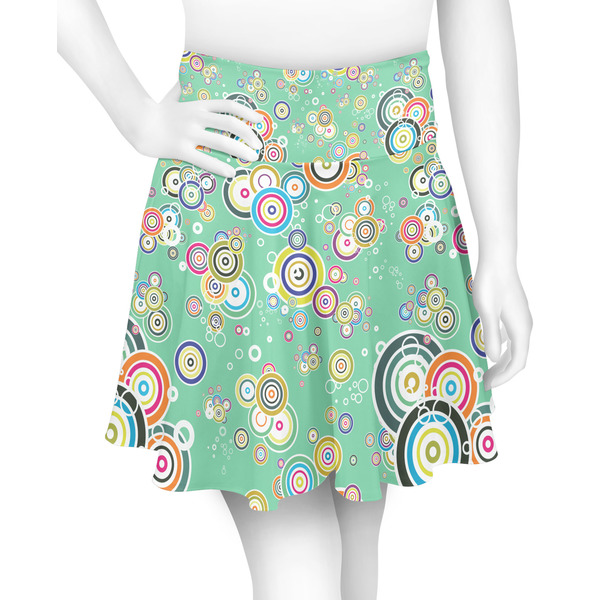 Custom Colored Circles Skater Skirt - Large