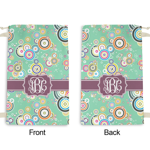 Colored Circles Small Laundry Bag - Front & Back View
