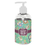 Colored Circles Plastic Soap / Lotion Dispenser (8 oz - Small - White) (Personalized)