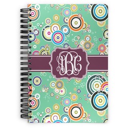 Colored Circles Spiral Notebook - 7x10 w/ Monogram