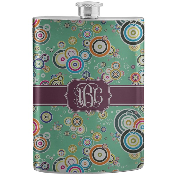 Custom Colored Circles Stainless Steel Flask (Personalized)