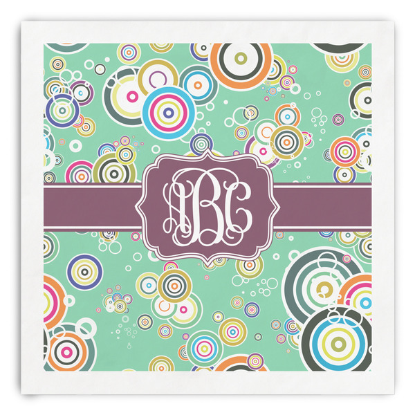 Custom Colored Circles Paper Dinner Napkins (Personalized)