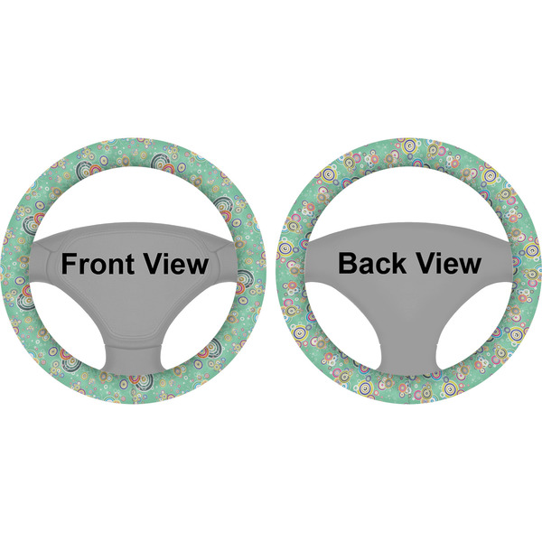 Colored Circles Steering Wheel Cover- Front and Back