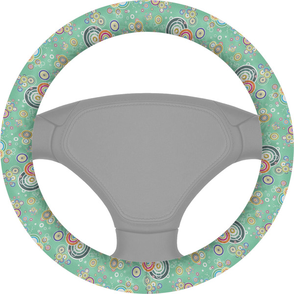 Custom Colored Circles Steering Wheel Cover