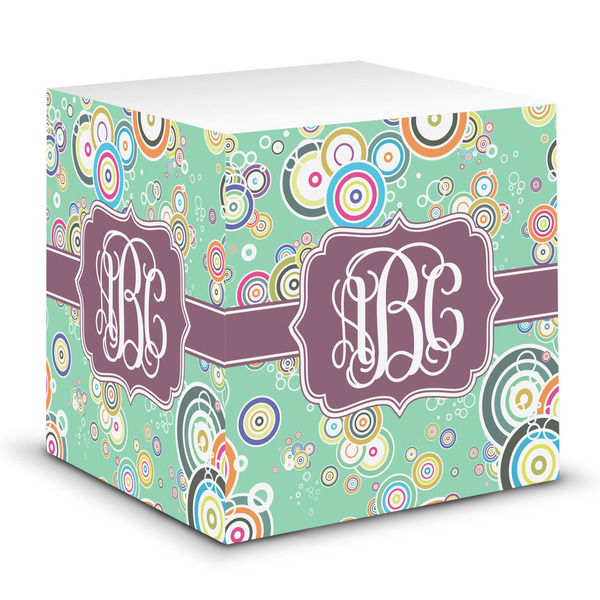 Custom Colored Circles Sticky Note Cube (Personalized)