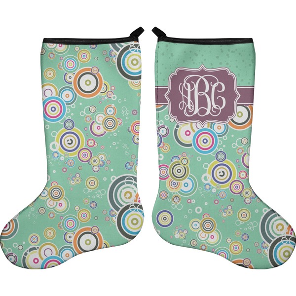 Custom Colored Circles Holiday Stocking - Double-Sided - Neoprene (Personalized)