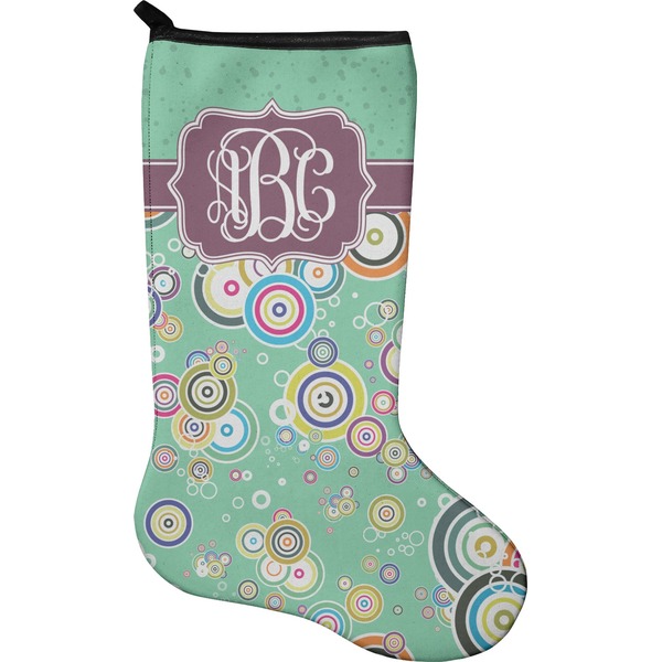 Custom Colored Circles Holiday Stocking - Neoprene (Personalized)