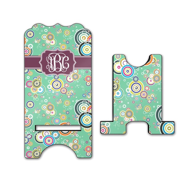 Colored Circles Stylized Phone Stand - Front & Back - Large