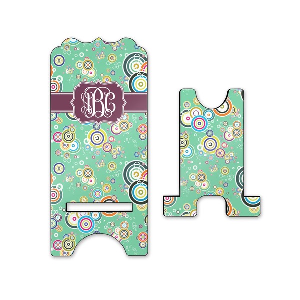 Colored Circles Stylized Phone Stand - Front & Back - Small