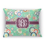 Colored Circles Rectangular Throw Pillow Case (Personalized)