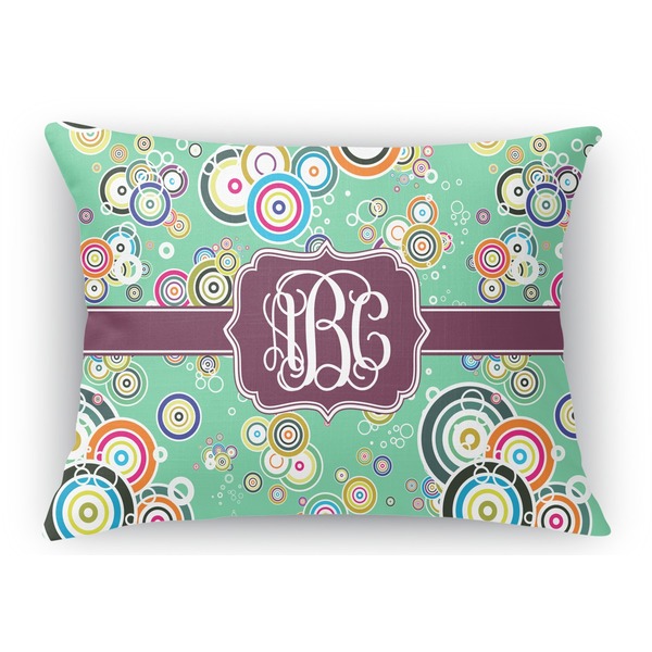Custom Colored Circles Rectangular Throw Pillow Case - 12"x18" (Personalized)