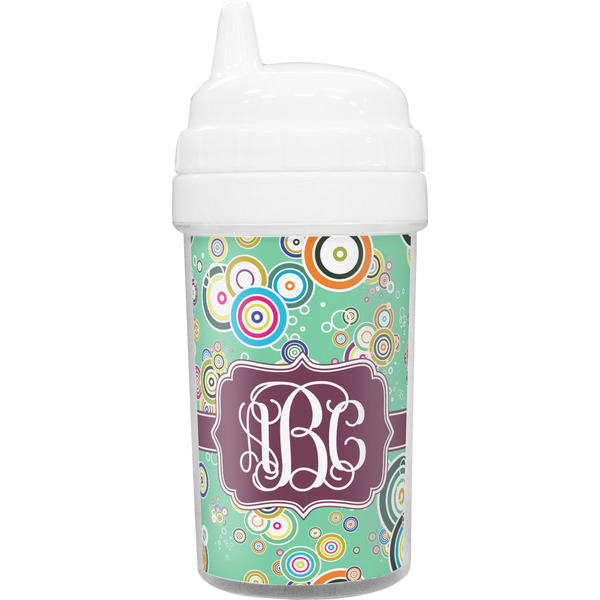 Custom Colored Circles Toddler Sippy Cup (Personalized)
