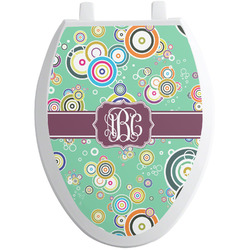 Colored Circles Toilet Seat Decal - Elongated (Personalized)