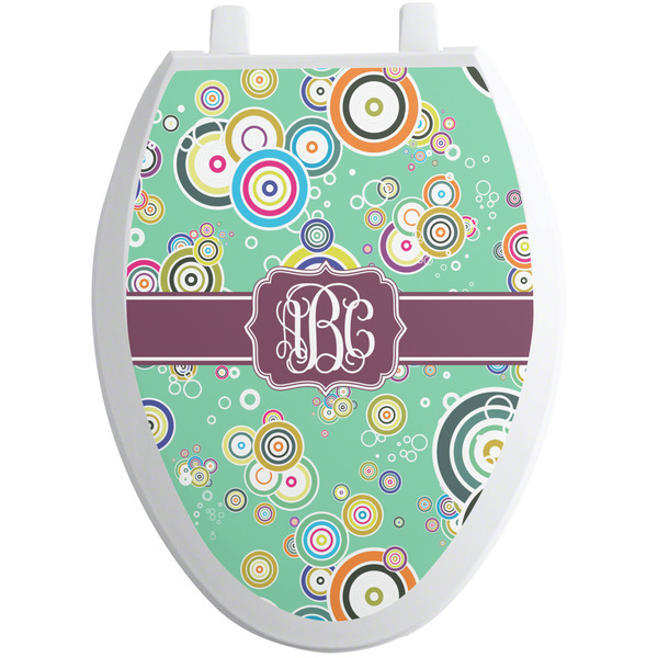 Custom Colored Circles Toilet Seat Decal - Elongated (Personalized)