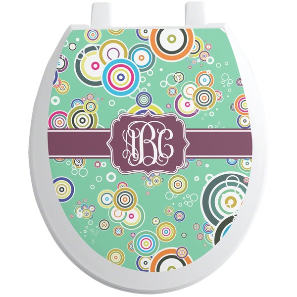 Custom Colored Circles Toilet Seat Decal - Round (Personalized)