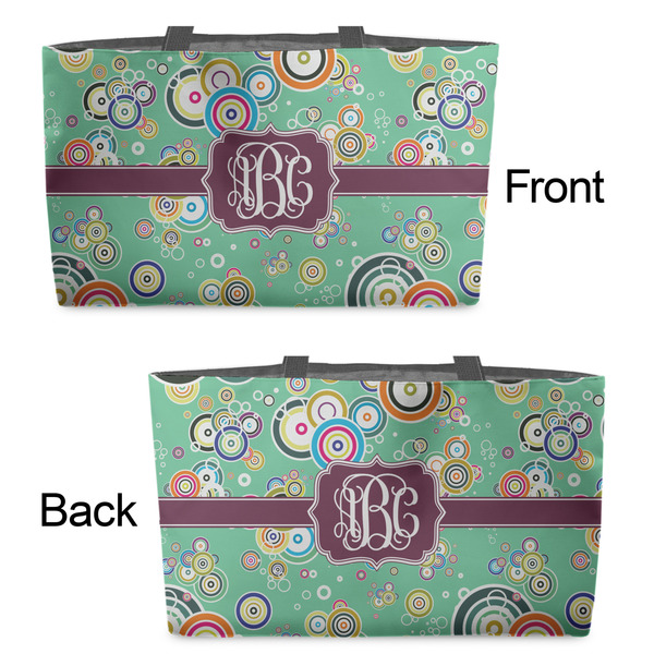 Colored Circles Tote w/Black Handles - Front & Back Views