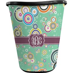 Colored Circles Waste Basket - Double Sided (Black) (Personalized)