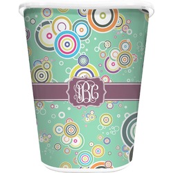 Colored Circles Waste Basket - Single Sided (White) (Personalized)