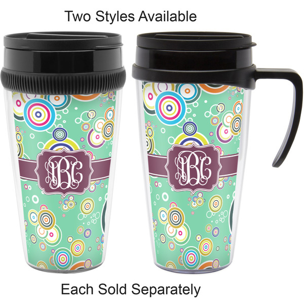 Colored Circles Travel Mugs - with & without Handle