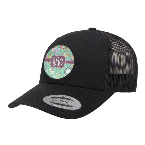 Custom Colored Circles Trucker Hat - Black (Personalized)