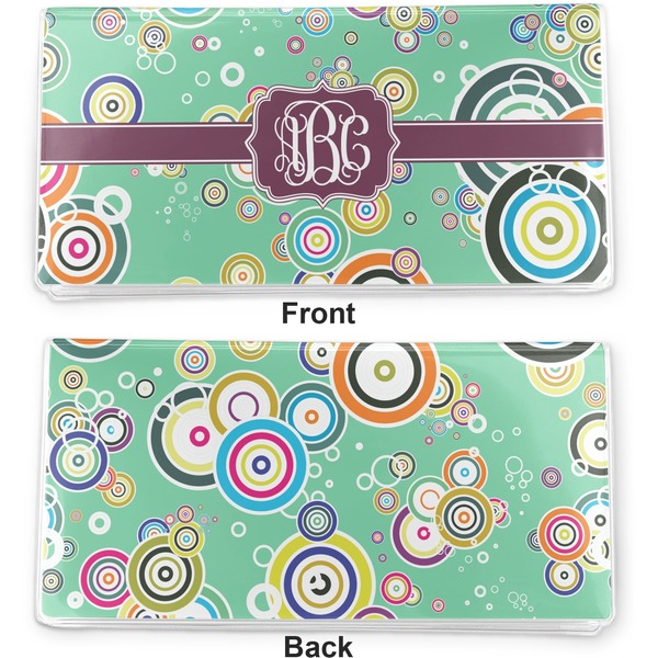 Colored Circles Vinyl Check Book Cover - Front and Back
