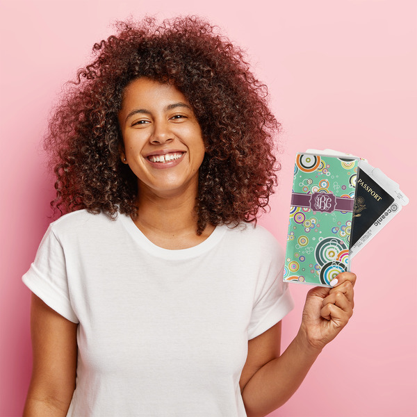 Colored Circles Vinyl Document Holder - LIFESTYLE