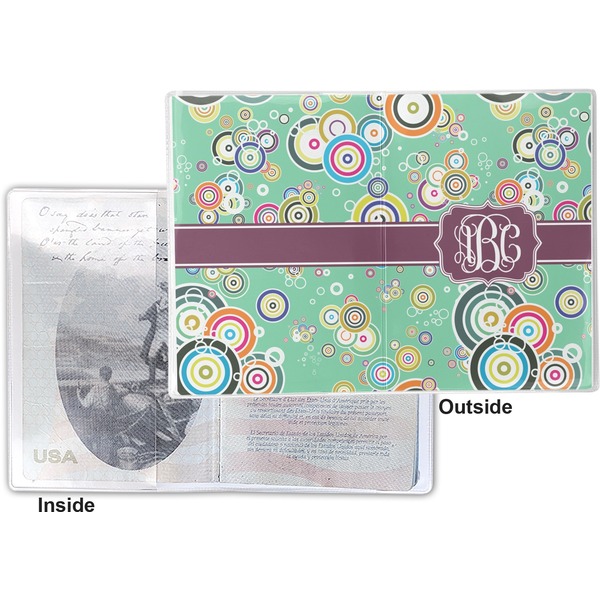 Colored Circles Vinyl Passport Holder - Flat Front and Back