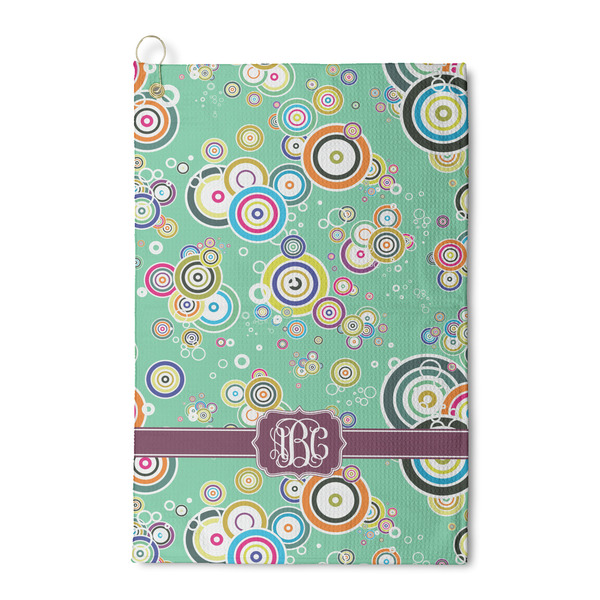 Custom Colored Circles Waffle Weave Golf Towel (Personalized)