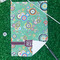 Colored Circles Waffle Weave Golf Towel - In Context