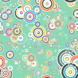 Colored Circles Wallpaper & Surface Covering (Water Activated 24"x 24" Sample)