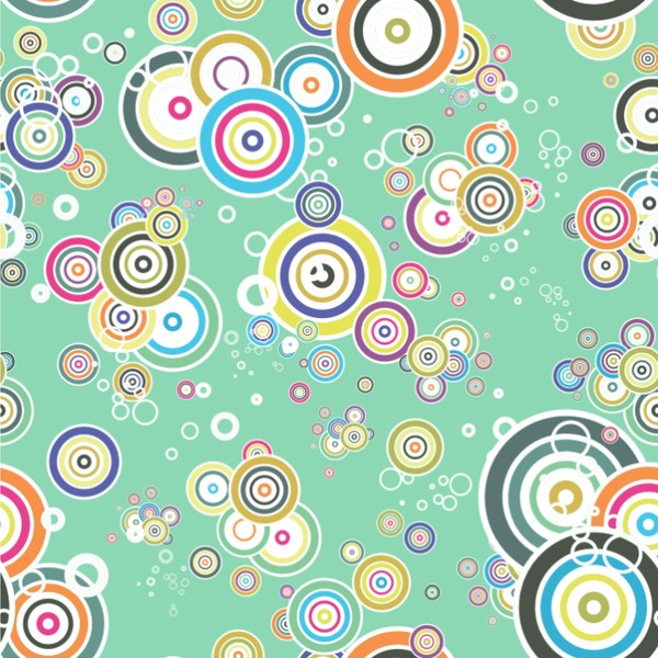 Custom Colored Circles Wallpaper & Surface Covering (Water Activated 24"x 24" Sample)